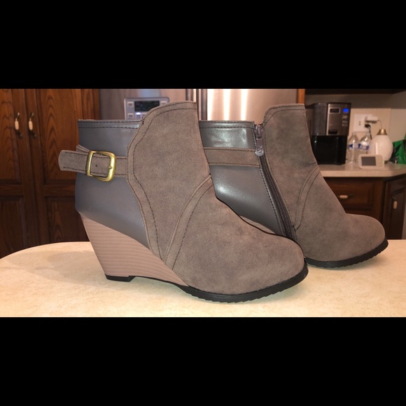 Grey Wedge Booties BRAND NEW!! - Picture 1 of 3